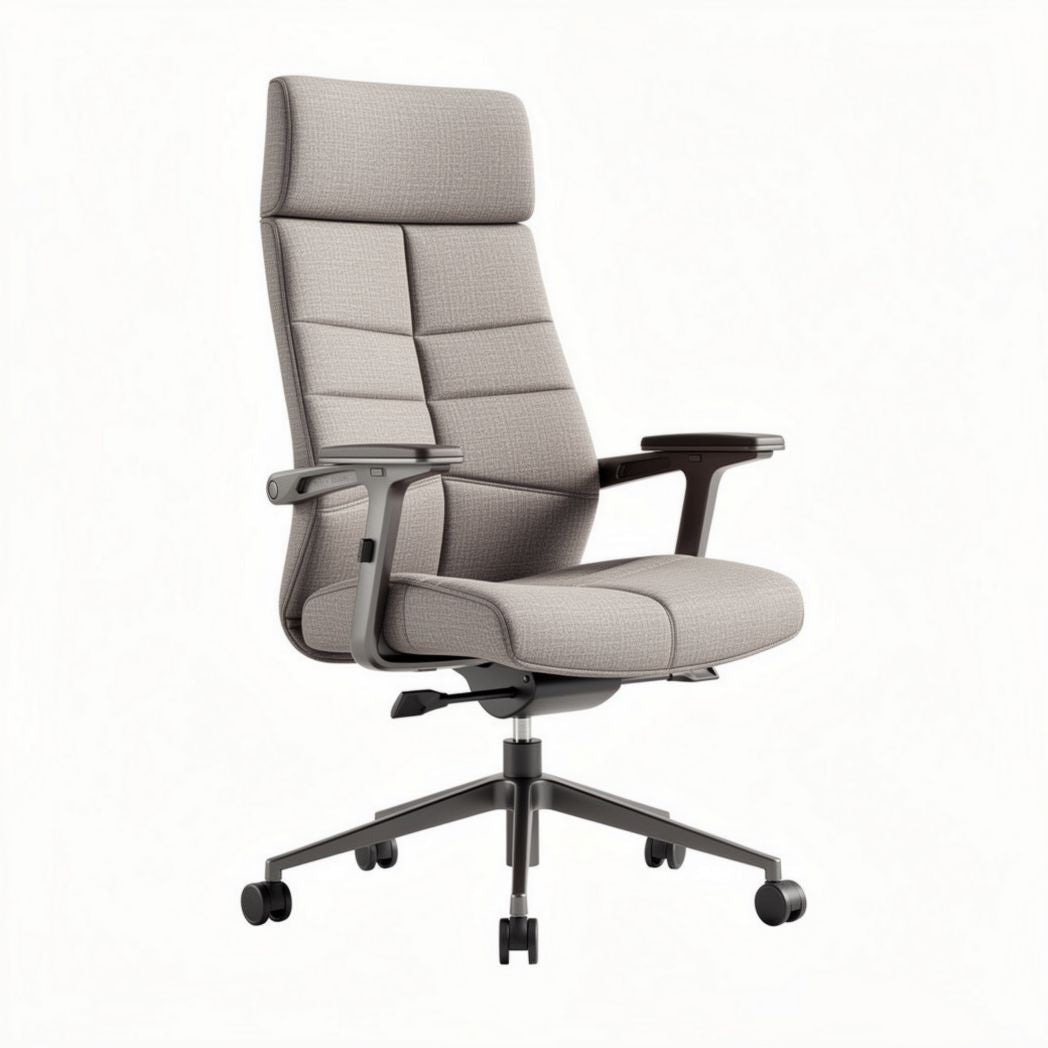 Chaise de bureau en tissu gris avec accoudoirs réglables 60 x 60 x 120cm