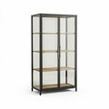 Vitrine en verre avec étagères en bois dimensions 80 x 40 x 160cm finition noire